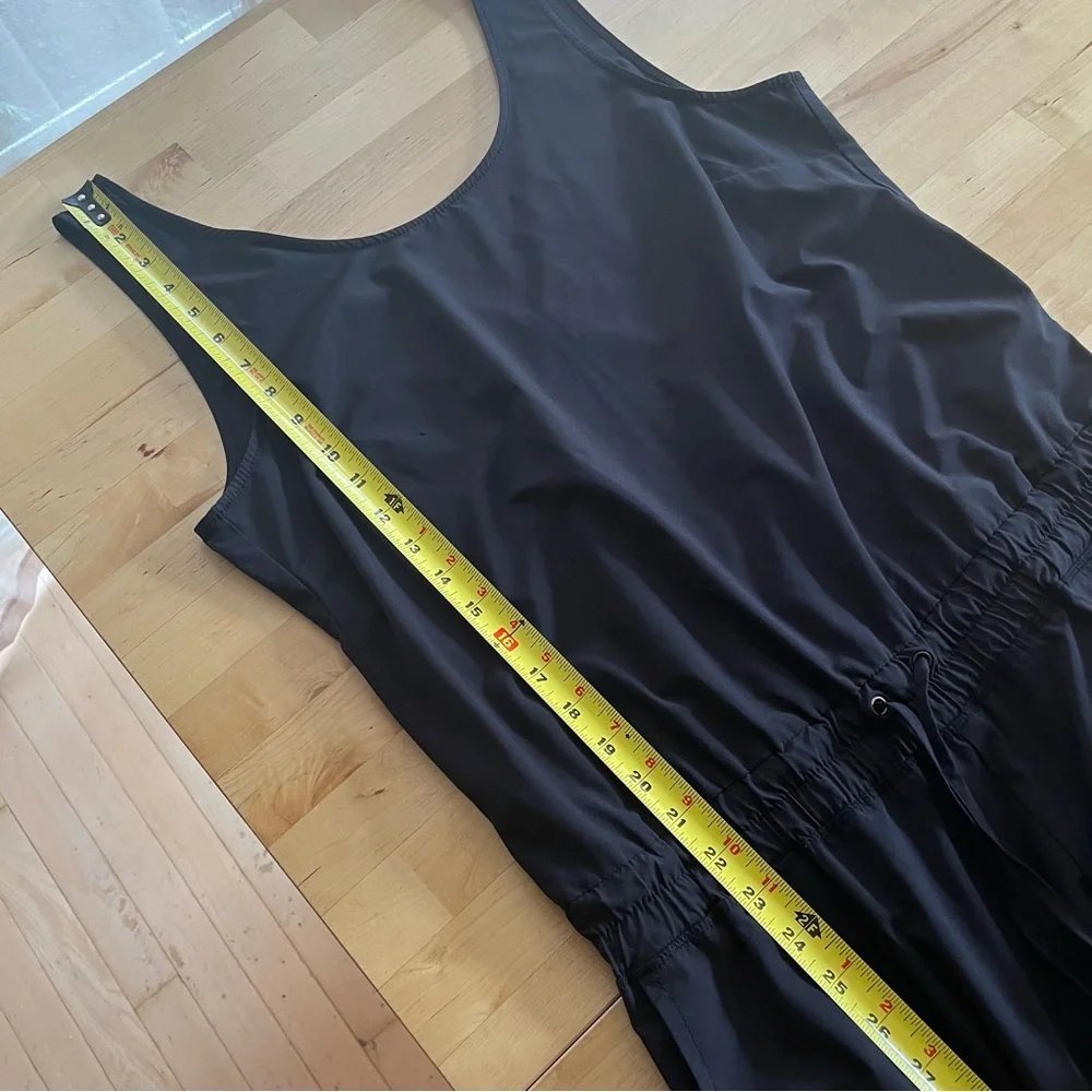 Athleta Crossback Black Sleeveless Jumpsuit Romoer Athletic Joggers Size 12 - Picture 13 of 14